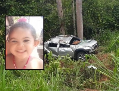 Menina morre após mãe perder controle e capotar carro em MT
