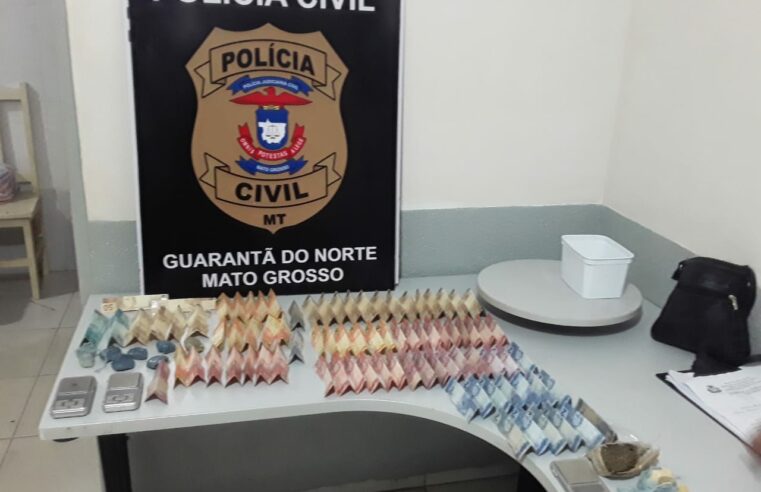 Através de denuncia polícia de Guarantã do Norte estoura boca de fumo e prende casal e apreende menor