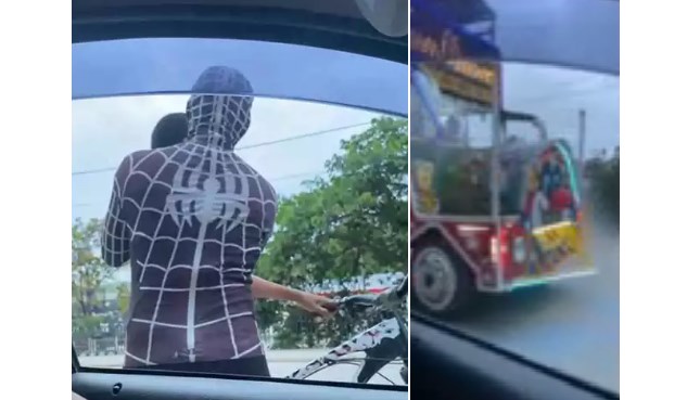 ‘Homem-Aranha’ enforca e derruba criança de bicicleta durante Trenzinho da Alegria