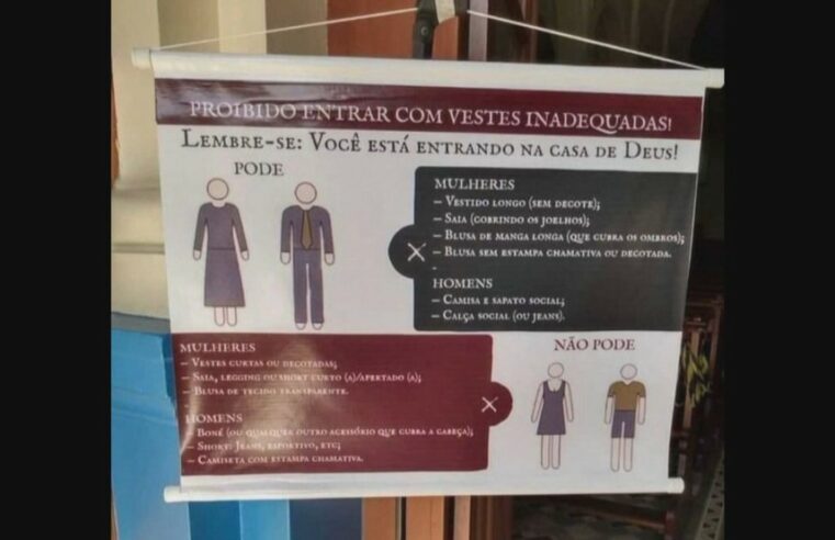 Padre proíbe fiéis de frequentar igreja com ‘roupas inadequadas’ em Santa Vitória do Palmar