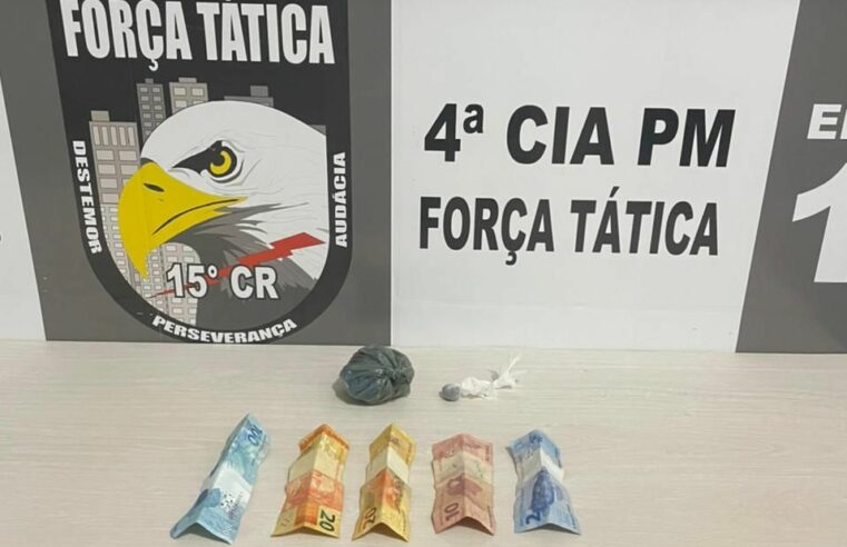 Rapaz é preso em Guarantã do Norte com porção de droga