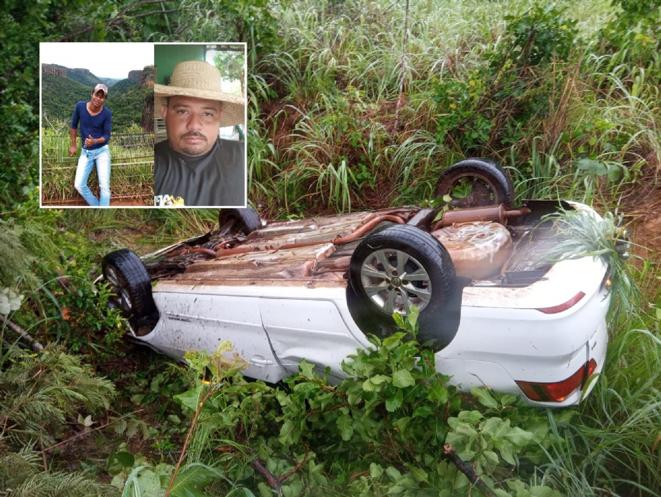 Identificados dois homens mortos em acidente com Voyage que capotou em rodovia que liga Cuiabá a Poconé