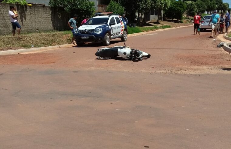 Grávida fica ferida após se envolver em acidente entre carro e moto em Guarantã do Norte