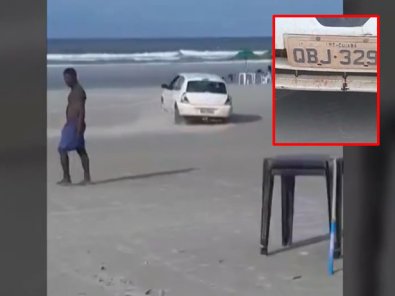 Carro com placas de Cuiabá causa confusão em praia no Pará