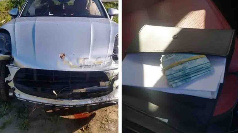 SC: motorista bate Porsche, deixa R$ 6 mil, e abandona carro