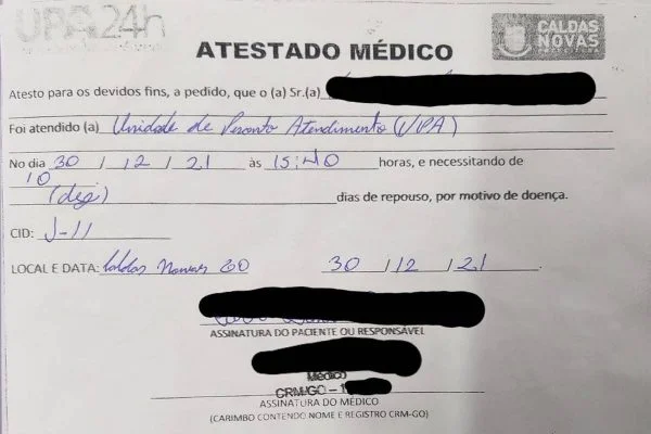 GO: homem é indiciado por usar atestado falso para folgar no Réveillon