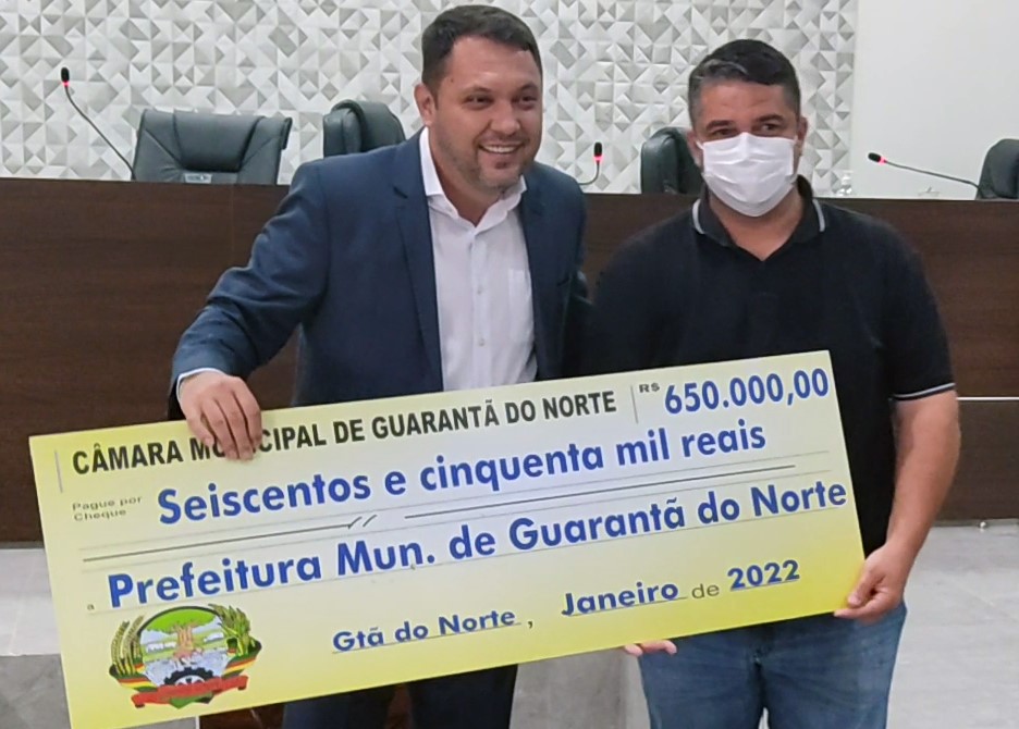 Câmara de Guarantã do Norte devolve para prefeitura R$ 650 mil do duodécimo