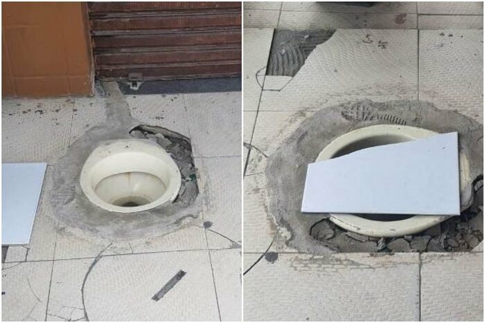 Dono de bar é notificado por prefeitura após instalar vaso sanitário em calçada na Bahia