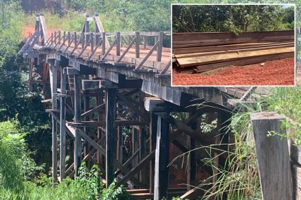 Fazendeiro cansa de esperar Prefeitura em MT e reforma ponte