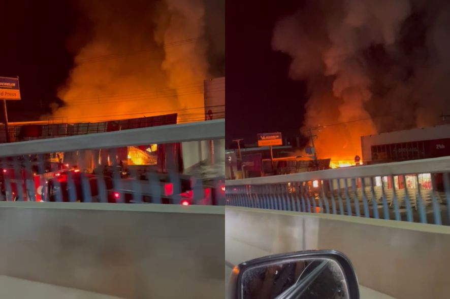 Incêndio destrói loja de artigos de festas em Cuiabá