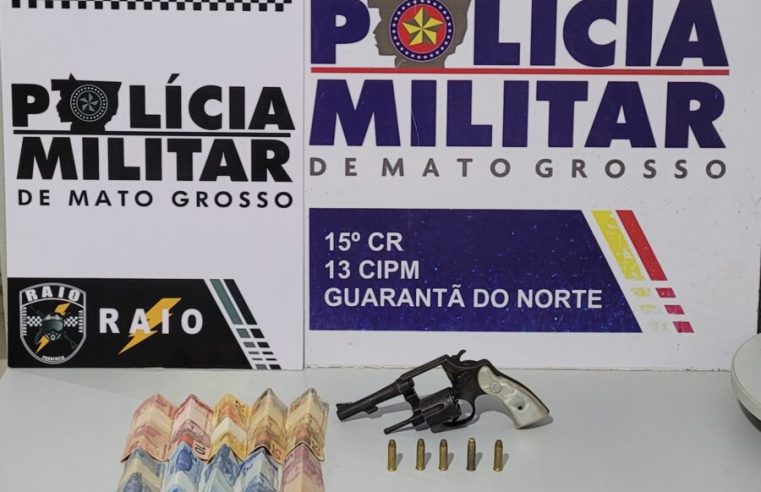 Homem é preso com arma de fogo em Guarantã do Norte