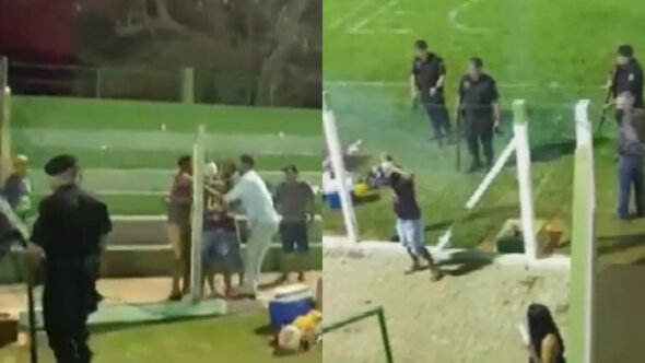 Policial atira em torcedor rendido dentro de estádio