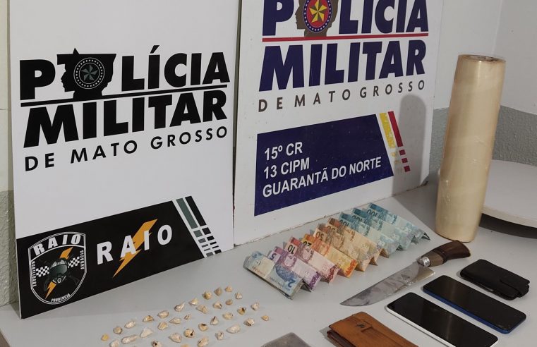 Dois suspeitos são presos e dois menores são apreendidos por comercialização de drogas em chácara em Guarantã do Norte