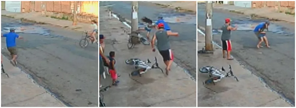 Homem salva criança segundos antes de bicicleta bater em poste em Américo Brasiliense