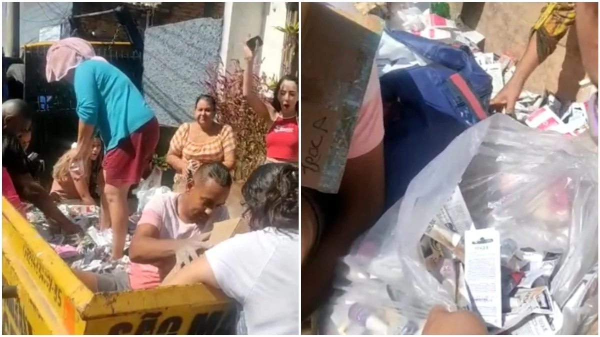 Caçamba cheia de esmaltes aparece misteriosamente em bairro de BH e moradores ‘fazem a festa’