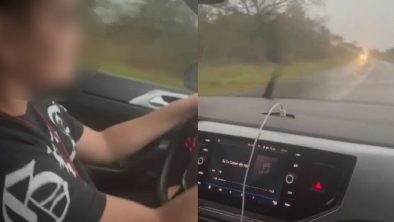 Pai grava menino de 9 anos dirigindo em rodovia de MS: “Meu motorista”
