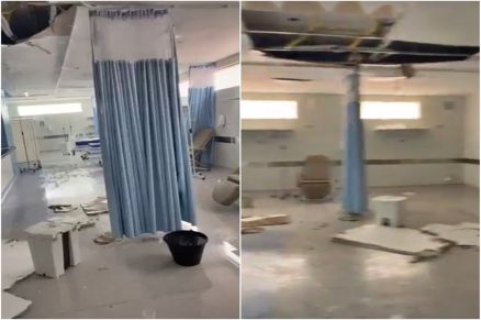 Teto de UTI desaba após chuva e pacientes são transferidos em Rondonópolis