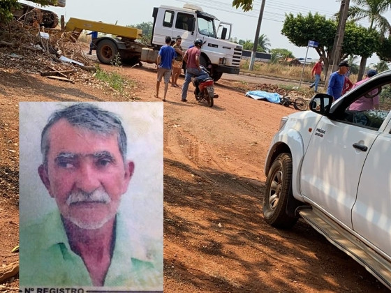 Idoso em moto é esmagado por caminhão em Mato Grosso