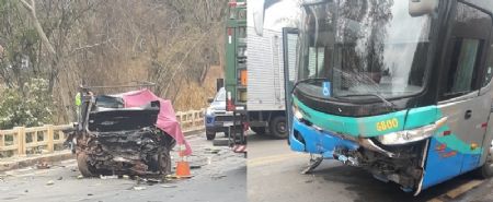 Motorista de carro morre após colisão com ônibus da Viação Xavante que está vindo para Barra do Garças