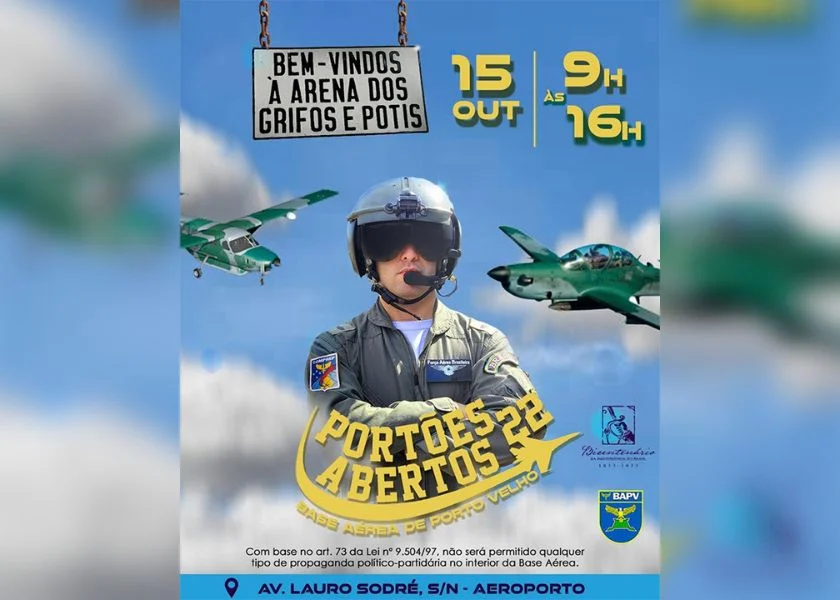 RO: Justiça manda Base Aérea remover número 22 da propaganda de evento