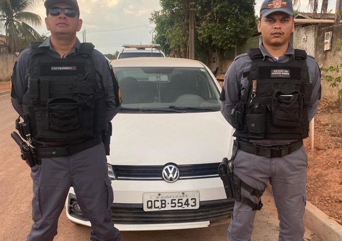 Em Guarantã do Norte Policia Militar recupera carro roubado