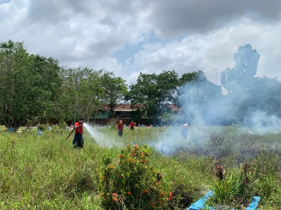 Família solta fogos de artifício em enterro e gera incêndio em cemitério de Belém