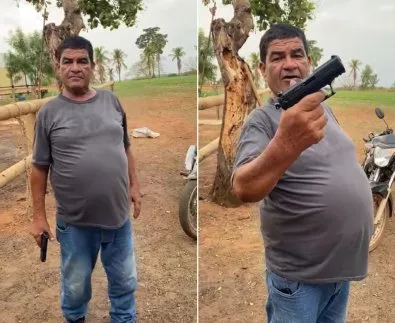 Armado, idoso xinga tenente da PM e ameaça 2 por por vazar áudios em MT