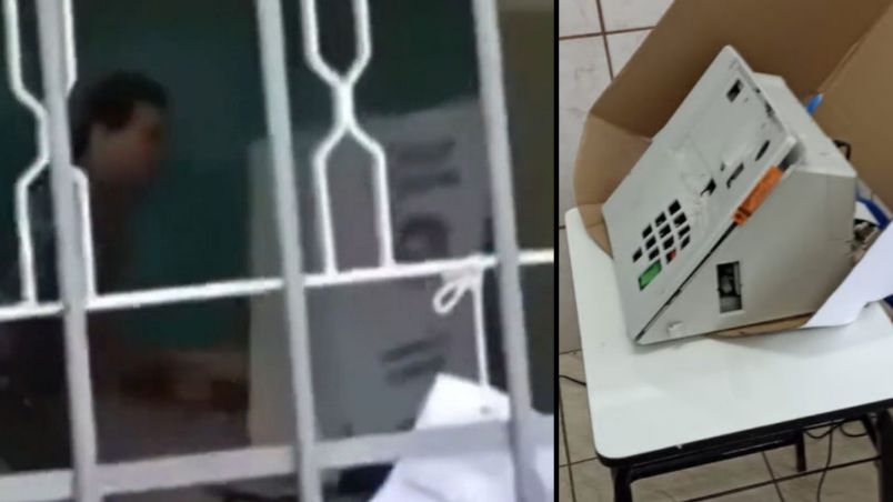 Eleitor que quebrou urna a pauladas é solto após audiência de custódia, em Goiânia