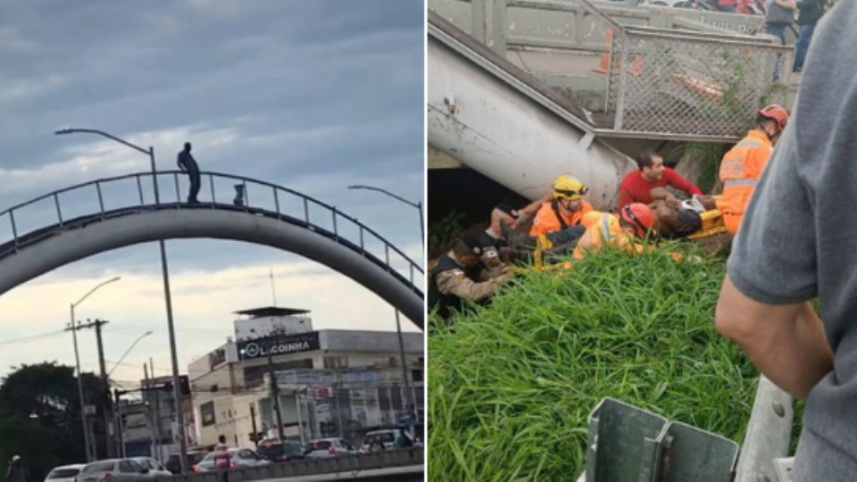 Homem pula de ponte em Juiz de Fora gritando ‘Exército, salve o Brasil’