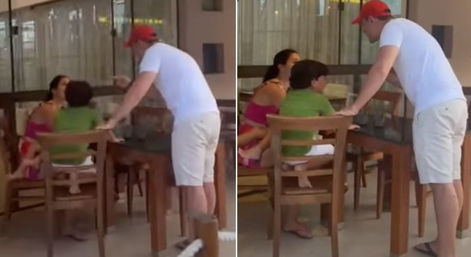 Empresário agride a mulher em hotel no RN e é filmado gritando com ela na frente dos filhos