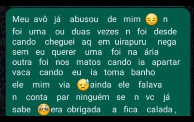 Adolescente denuncia por mensagem que foi estuprada pelo marido da avó e suspeito acaba preso em GO