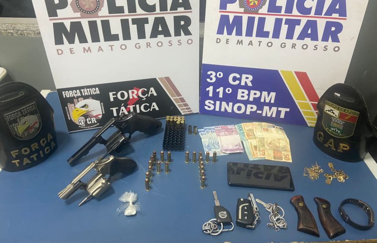 Força Tática prende homem com duas armas de fogo em Sinop