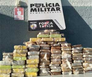 Força Tática prende homem e apreende 100 quilos de pasta base de cocaína em Cuiabá