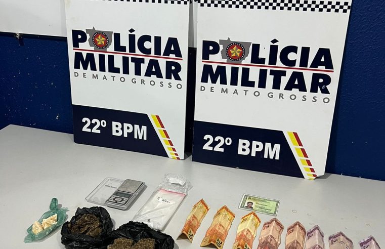 Policia Militar, Prende em Peixoto de Azevedo, suspeito de comercialização e tráfico ilícito de drogas, durante operação “VINCERE”