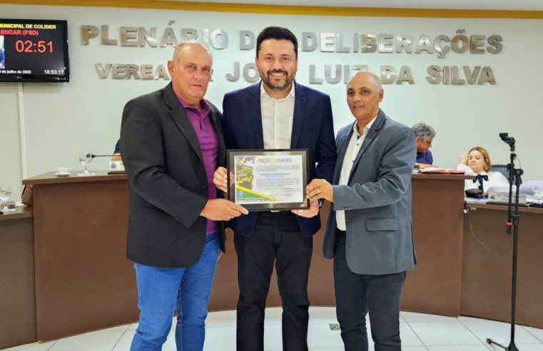 Prefeito Maninho é homenageado com moção de aplausos na Câmara Municipal de Colíder