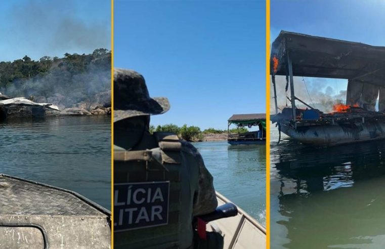 Operação Cristalino: 7 balsas de garimpo são inutilizadas no Teles Pires; R$ 680 mil em multas