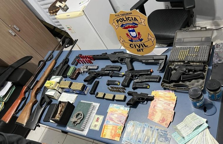 Operação prende grupo envolvido em extorsão a comerciantes e venda ilegal de armas de fogo em Tapurah