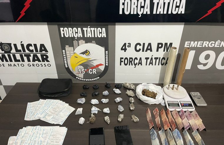 Força Tática prende 2 em Novo Mundo por Tráfico de Drogas.