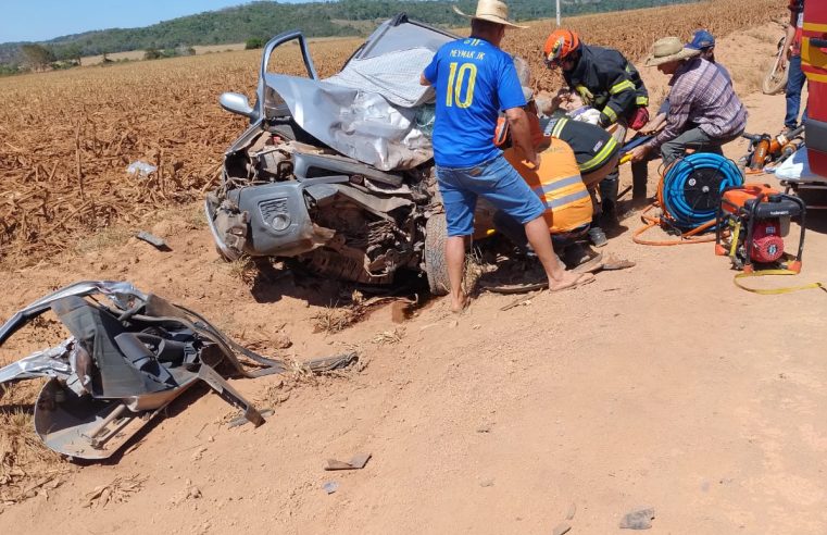 Colisão entre caminhão e carro deixa uma pessoa ferida em estrada vicinal de Guarantã do Norte