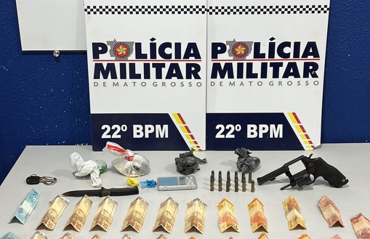 Polícia Militar de Peixoto de Azevedo, prende integrantes de facção criminosa por tráfico ilícito de drogas e porte ilegal de arma de fogo.