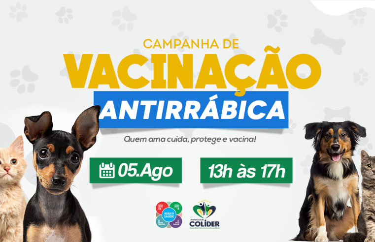 INÍCIO DA VACINAÇÃO CONTRA A RAIVA EM CÃES E GATOS SERÁ NESTE SÁBADO