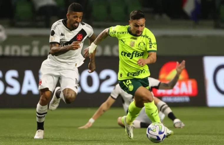 Palmeiras ganha do Vasco com golaço de Veiga e impede Botafogo de aumentar vantagem