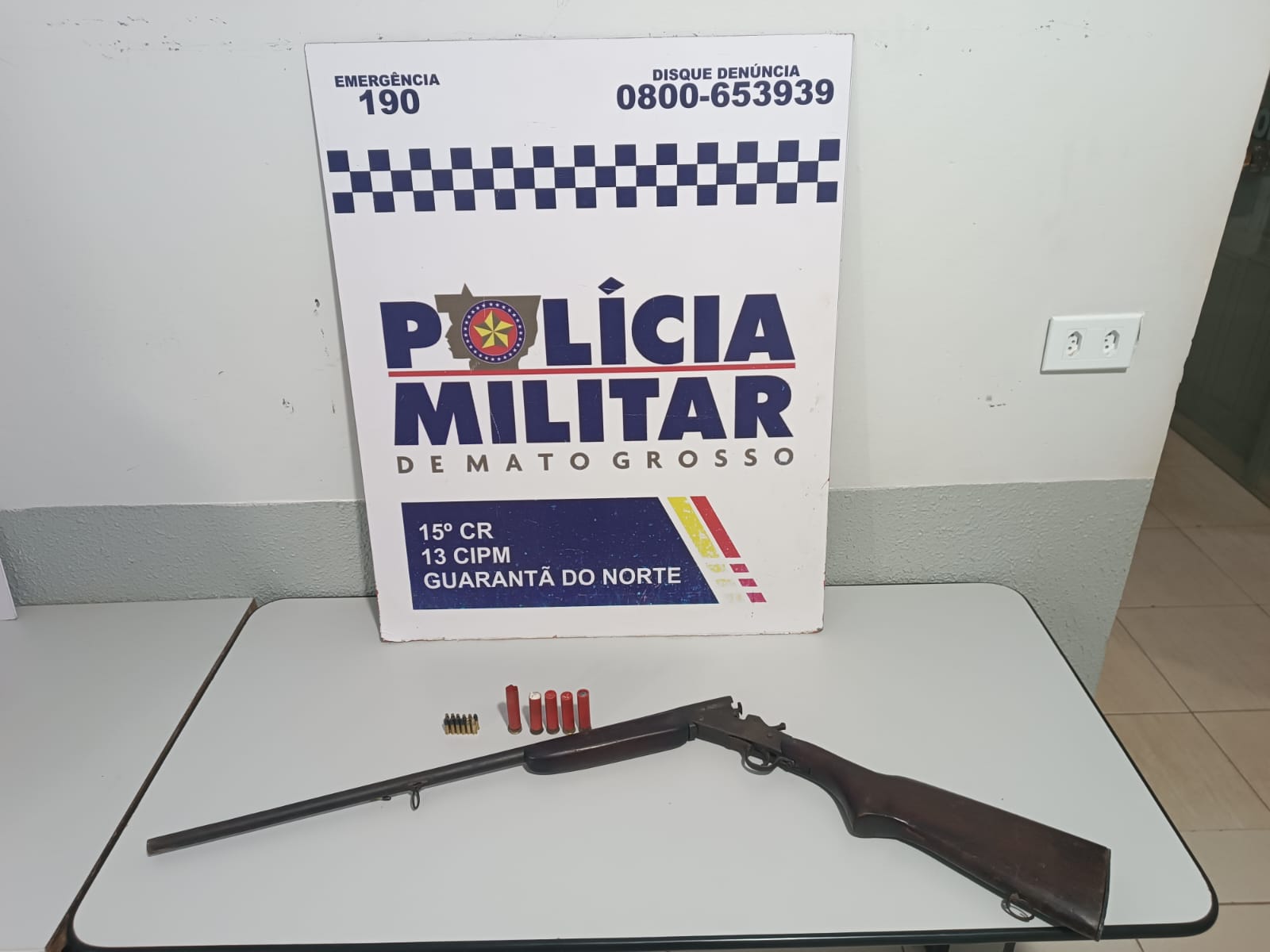 Homem de 48 anos é preso por Ameaça, Lesão corporal e Posse irregular de arma de fogo na Linha 38 em Guarantã do Norte.