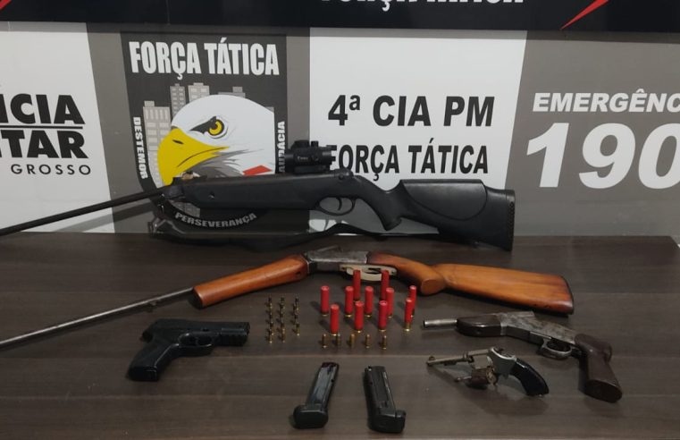 Força Tática prende homens com armas de fogo em Guarantã do Norte