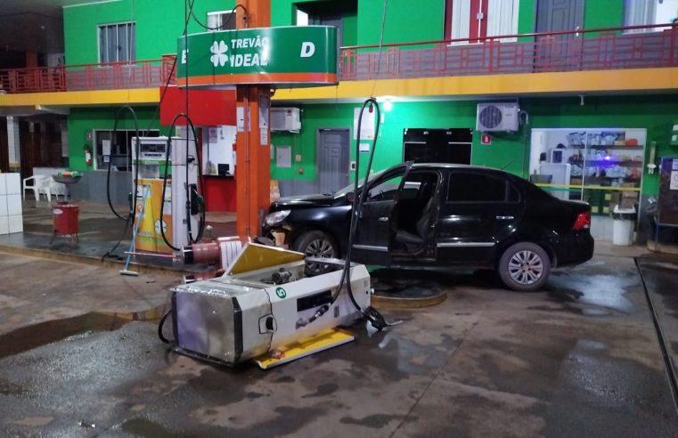 Motorista embriagado e sem CNH bate em bomba de combustíveis em Guarantã do Norte