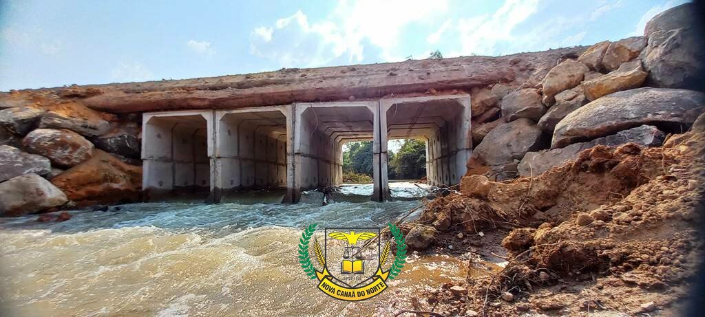 Prefeitura de Nova Canaã do Norte conclui nova ponte sobre o Rio Havaí
