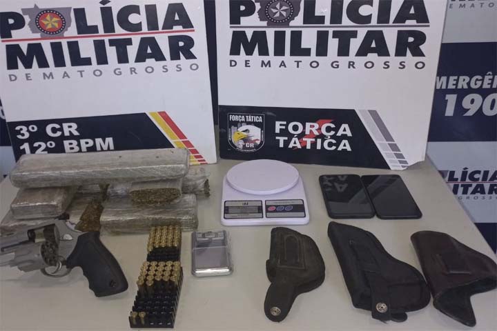 Força Tática prende membro de organização criminosa com arma e drogas em Sorriso