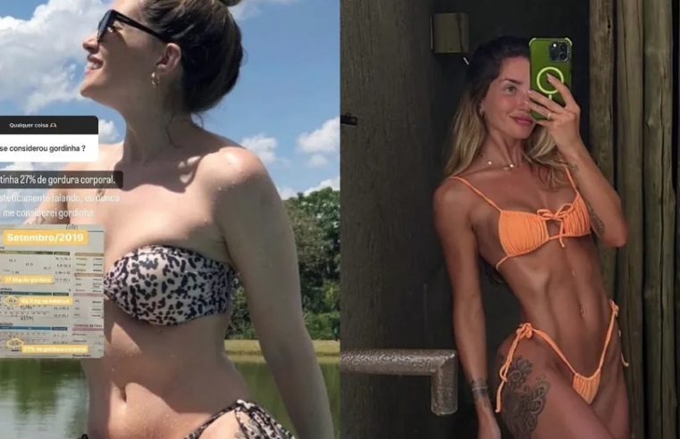 Aline Gostchalg impressiona fãs ao exibir as mudanças de seu corpo
