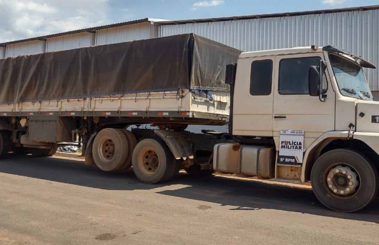 Polícia Militar prende homem e recupera caminhão com 23 toneladas de soja furtadas em Guiratinga