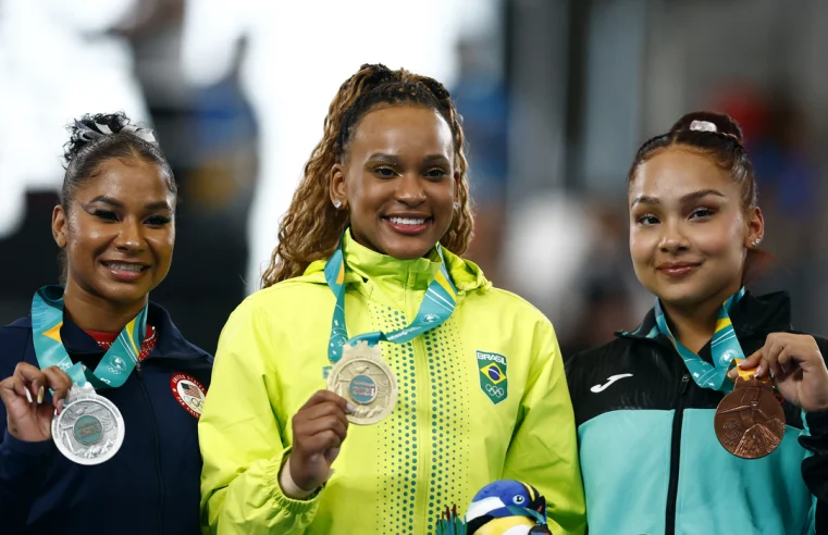 Rebeca Andrade é campeã pan-americana da prova de salto sobre a mesa